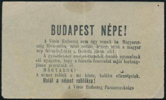 1945 Budapest népe, a Vörös Hadsereg röplapja, foltos