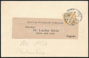 1913 Meghívó a Magyar Földrajzi Társaság levelező tagja, gr. Teleki Pál: Az Atlantitól a Csendes-óce...