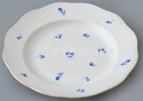Herendi (Óherendi) porcelán süteményes tál, kézzel festett, jelzett, kopásnyomokkal, d: 20,5 cm