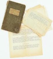 cca 1940-1960 Receptgyűjtemény, receptfüzet, gépelt papírok, ..stb. Változó állapotban.