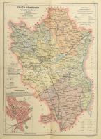 1943 Fejér vármegye térképe. Földrajzi intézet kiadása 38x28 cm