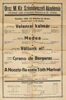 1929 Orsz. M. kir. Szinművészeti Akadémia műsorai plakát. 48x32 cm