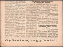 1945 Nemzetőr katonaújság - A küzdő magyarok lapja, 7. évf. 6. szám, benne Budapest ostromának fejle...