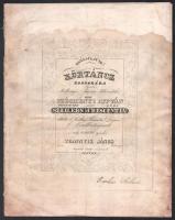 cca 1840 Körtánc zongorára, készítette Travnyik János, aki gróf Széchényi István feleségének, szül. Szeilern Crescentiának ajánlotta, foltos, szakadt