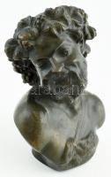Bronz Bacchus mellszobor, jelzés nélkül, jó állapotban, m: 17 cm