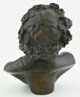 Bronz Bacchus mellszobor, jelzés nélkül, jó állapotban, m: 17 cm