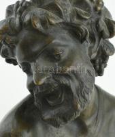 Bronz Bacchus mellszobor, jelzés nélkül, jó állapotban, m: 17 cm