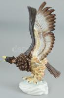 Herendi porcelán turul, kézzel festett, jelzett, erősen restauráltl, m: 33 cm