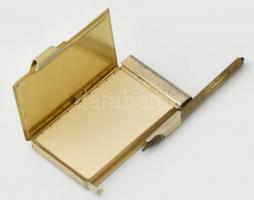 Régi, fém notesztartó, notesszel, töltőceruzával