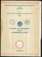 1982-2000 Bp., Magyar Ebtenyésztők Országos Egyesülete (MEOE) által kiállított ebtörzskönyv és származási lap + oltási igazolvány