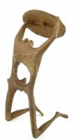 Bors István (1938-2003): Kalapos, bronz szobor, jelzés nélkül, m: 16 cm