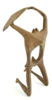 Bors István (1938-2003): Kalapos, bronz szobor, jelzés nélkül, m: 16 cm