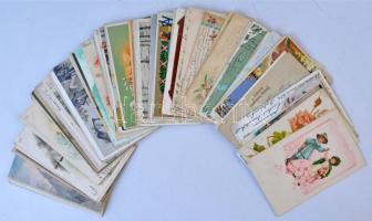 Kb. 100 db RÉGI századfordulós üdvözlő motívum képeslap vegyes minőségben / Cca. 100 pre-1915 greeti...