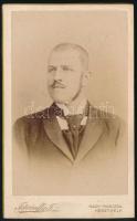 cca 1895 Zoloborszky úr portréja, keményhátú fotó Istvánffy nagykanizsai / keszthelyi műterméből, 6x9,5 cm