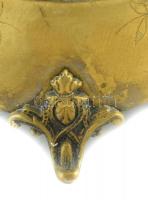 Alpakka díszes cukordobot, erősen kopott, jelzett, d: 10,5cm