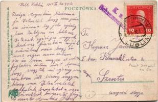 1916 Lublin, Wieza Cisnien / water tower + "K.U.K. ETAPPENPOSTAMT LUBLIN" (r)