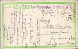 1917 Am Lagerfeuer. Offizielle Karte für Rotes Kreuz, Kriegsfürsorgeamt, Kriegshilfsbüro Nr. 365. / ...