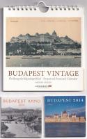 Budapest Vintage - modern öröknaptár képeslapokkal + 2 db modern budapesti bontatlan hűtőmágneses naptár 2014-es