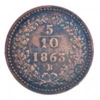 1863B 5/10kr Cu T:1- patina Adamo M3