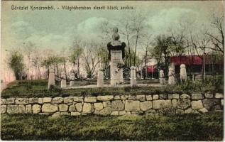 1930 Komárom, Komárno; Világháborúban elesett hősök szobra / WWI military heroes monument (EK)