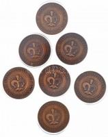 2009-2015. "Magyar Pénzverő Zrt. Látogatói Érem / Elődeink" 7xklf Br emlékérem eredeti tok...