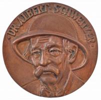 Ócsai Károly (1938-2011) DN Dr. Albert Schweitzer / Lambréné 1913-1988 kétoldalas, öntött bronz plakett (80,5mm) T:1-,2 kis patina