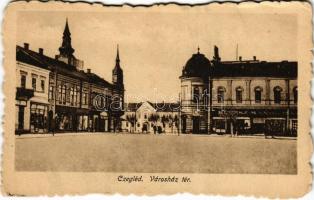 1917 Cegléd, Városház tér, üzletek. Sebők Béla kiadása (EK)