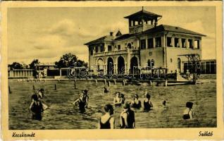 1942 Kecskemét, Széktói strand, fürdőzők (EB)