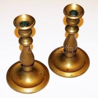 2 db réz gyertyatartó 17 cm magasak