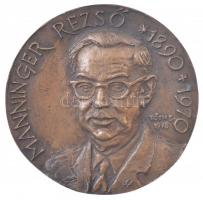 Tóth Sándor (1933-) 1978. Manninger Rezső / Országos Állategészségügyi Intézet kétoldalas, öntött bronz plakett (99mm) T:1-