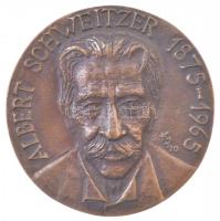 Kampfl József (1938- ) 1990. "Albert Schweitzer 1875-1965 / 3. Zeneterápiás Konferencia 1990 március 31 Pécs" öntött Br emlékérem (69mm) T:1-,2