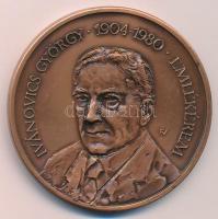 Fűz Veronika (1951-) DN Ivánovics György 1904-1980 emlékérem kétoldalas bronz emlékérem (60mm) T:1-