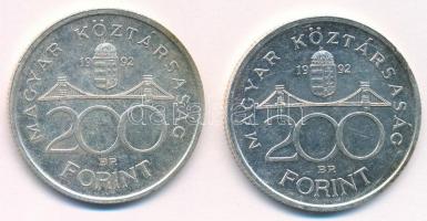 1992. 200Ft Ag "MNB" (2x) T:1-,2 kis patina
Adamo F13