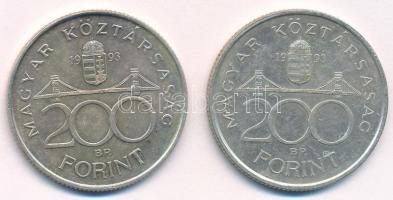 1993. 200Ft Ag "MNB" (2x) T:1-,2 kis patina
Adamo F13