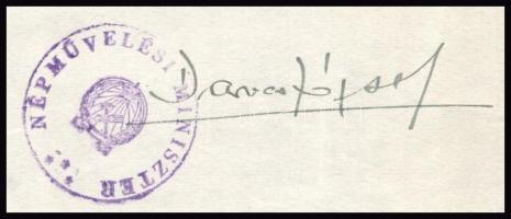 1955 Darvas József (1912-1973) író, publicista, népművelési miniszter gépelt levele Major Máté (1904...