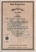 Német Birodalom 1918. "Achte Kriegsanleihe (Nyolcadik háborús kölcsön)" névre szóló kölcsön kötvény 100M-ról T:III German Empire 1918. "Achte Kriegsanleihe (8th Wartime Loan)" loan bond with bearer's name about 100 Marks C:F