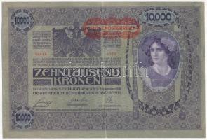 1918. 10.000K hátlap rajzos, DEUTSCHÖSTERREICH felülbélyegzéssel T:III