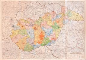 1939 Csonka Magyarország Közigazgatási beosztása térkép, 98x70 cm