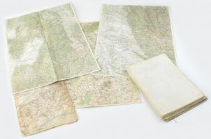 Vegyes I. világháborús térkép gyűjtemény Ungvár és környéke, Felvidék 27 db 50x40 cm, sérültek, szakadtak