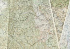 Vegyes I. világháborús térkép gyűjtemény Ungvár és környéke, Felvidék 27 db 50x40 cm, sérültek, szak...