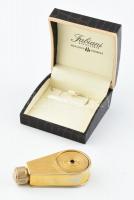 Retro elegáns fém parfümös tartó, apró kopásnyomokkal, Fabiani kartondobozban, h: 7 cm