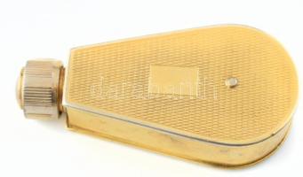 Retro elegáns fém parfümös tartó, apró kopásnyomokkal, Fabiani kartondobozban, h: 7 cm