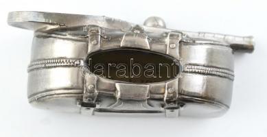 Fém persely, teniszütővel díszített, belsejében Angyalföldi TTE, OTP Bank kupa felirattal, apró kopá...