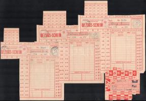 cca 1940-1945 Vegyes élelmiszerjegyek zsidó személy részére + 2 db cseh nyelvű igazolvány