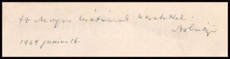 1969 Bolmányi Ferenc (1904-1990) festőművész, grafikus saját kezű sorai és saját kezű aláírása egy a...