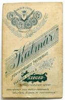 cca 1901 Katonaportré, vintage fotó kartonon, Kalmár Pannonia fényképész szegedi műterméből, hátolda...