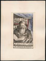 R. Ascher B. Jeichel rabbi, színezett, körbevágott képeslap, kartonra kasírozva, 13x9 cm