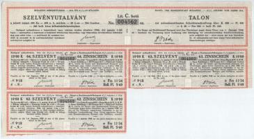 Budapest 1914. "Budapest Székesfőváros" 4 1/2%-os kötelezvény bemutatóra 480K-ról, magyar ...