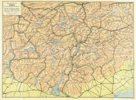 cca 1910 Dél-Tirol térképe / Map of SüdTirol 66x45 cm