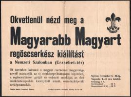 cca 1930 Magyarabb magyar regősscserkész kiállítás plakátja 31x24 cm